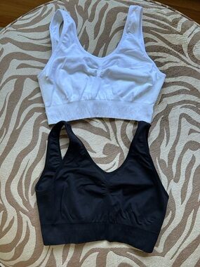 2pack Seamless Comfort Bralette - White & Black
